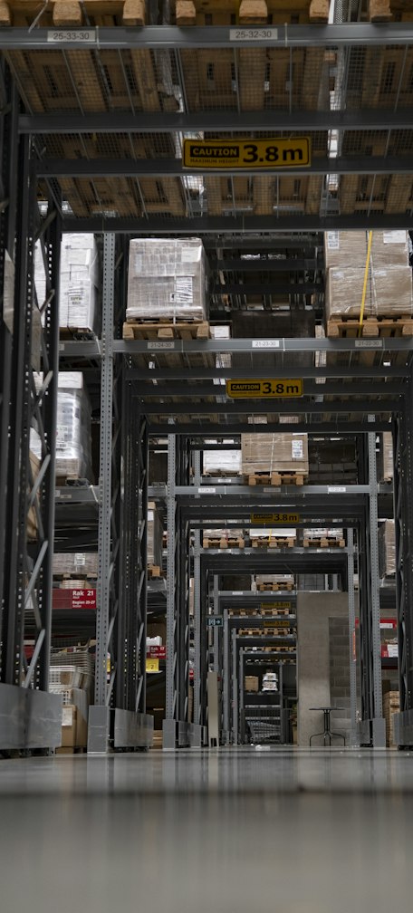 a large warehouse filled with lots of boxes