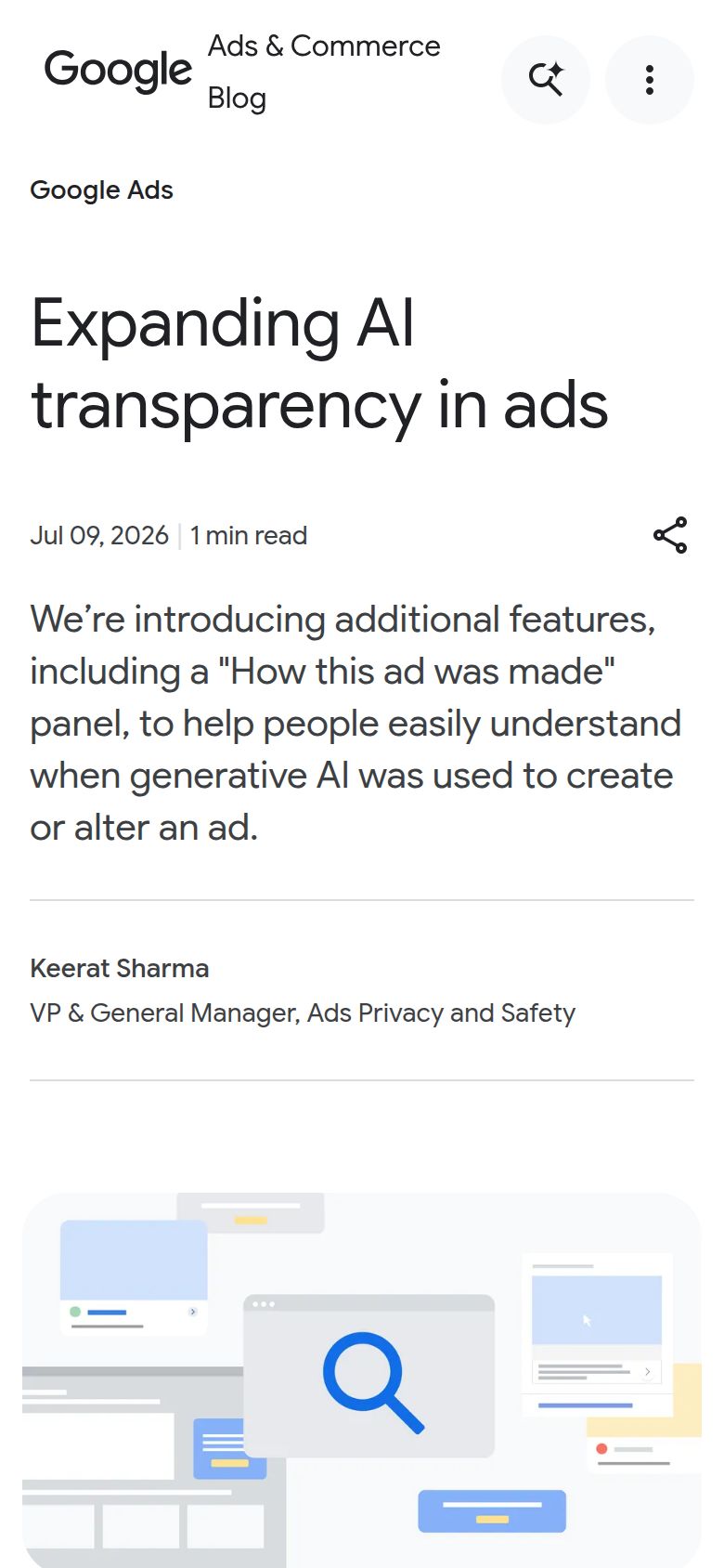 Google's blog post