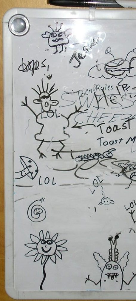 College whiteboard