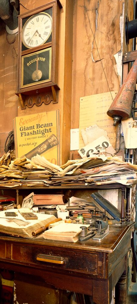Cluttered desk at the historic Harrison Brothers Hardware Store, Huntsville, Alabama LCCN2011635028