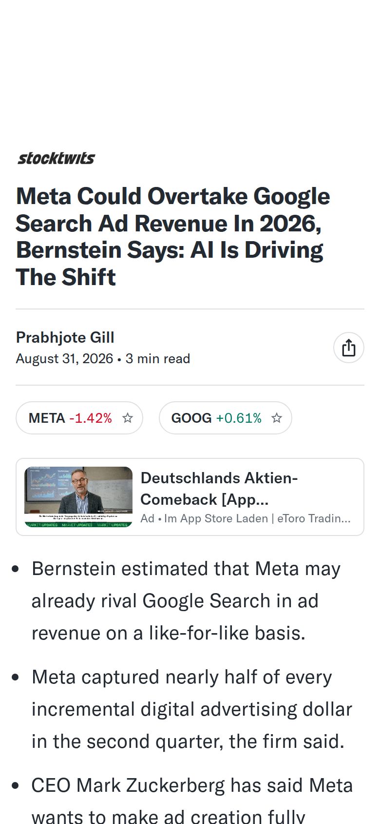 Bernstein reports