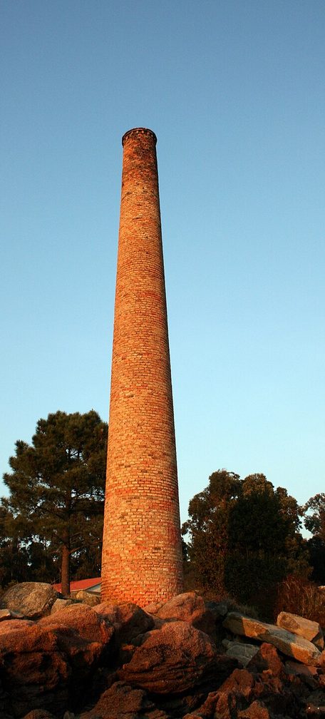 Chimney of an old factory of tiles