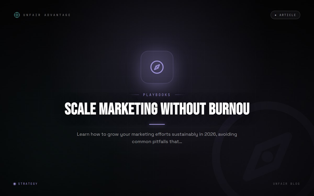 How to Scale Marketing Without Burning Out in 2026