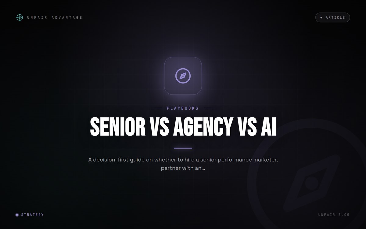 When to Hire a Senior Performance Marketer, When to Go with an Agency, and When AI Tooling Is Enough