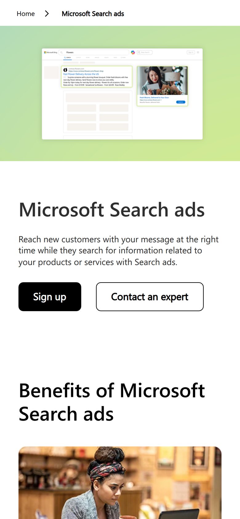 Source page on about.ads.microsoft.com