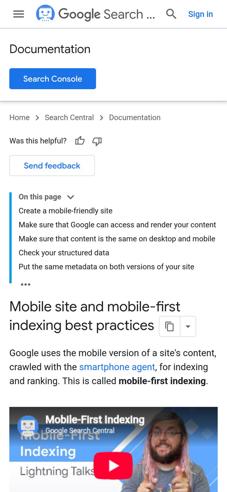 Source page on developers.google.com