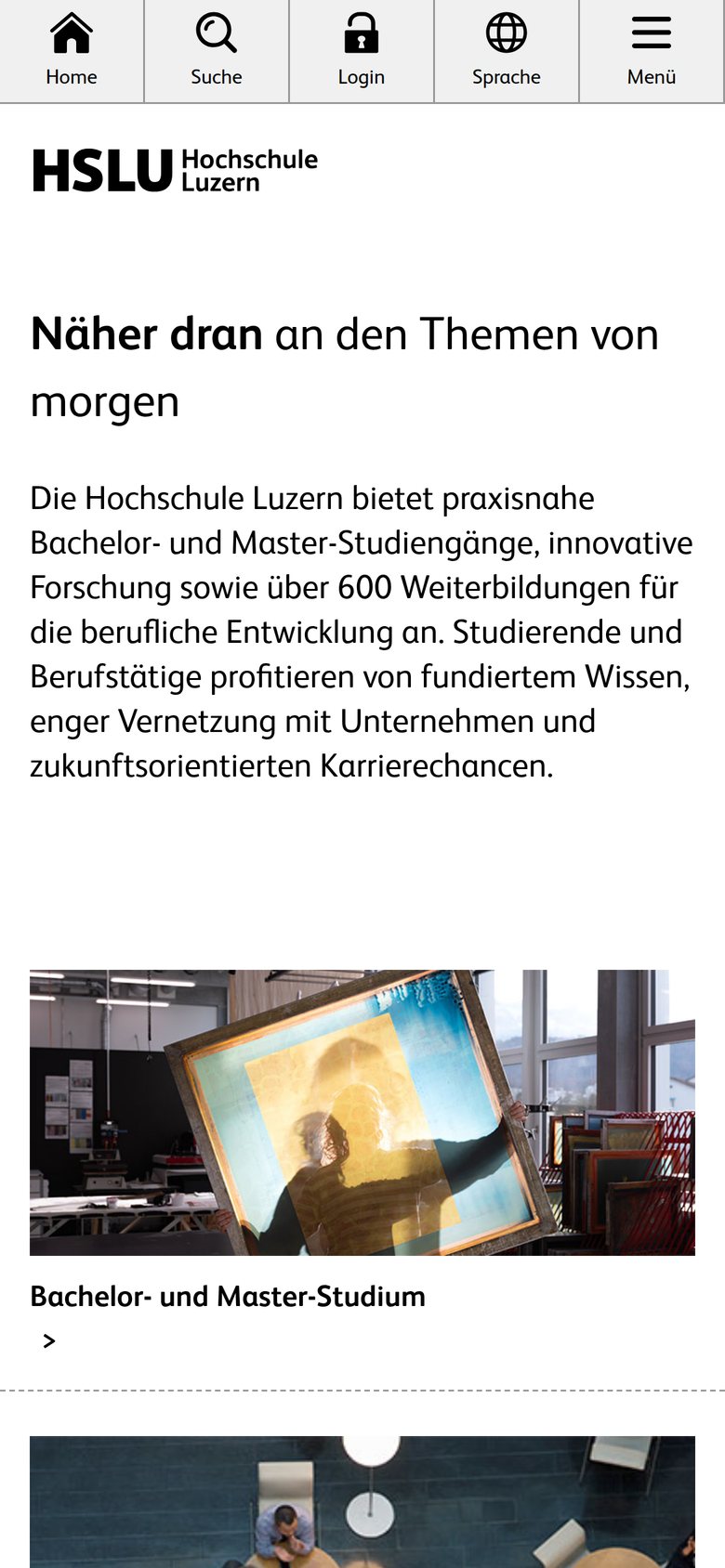 Hochschule Luzern on mobile