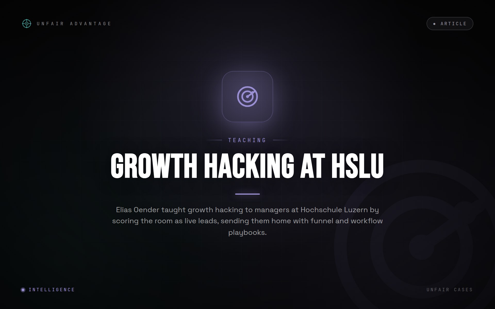 Hochschule Luzern: Growth Hacking With the Room Scored as Live Leads