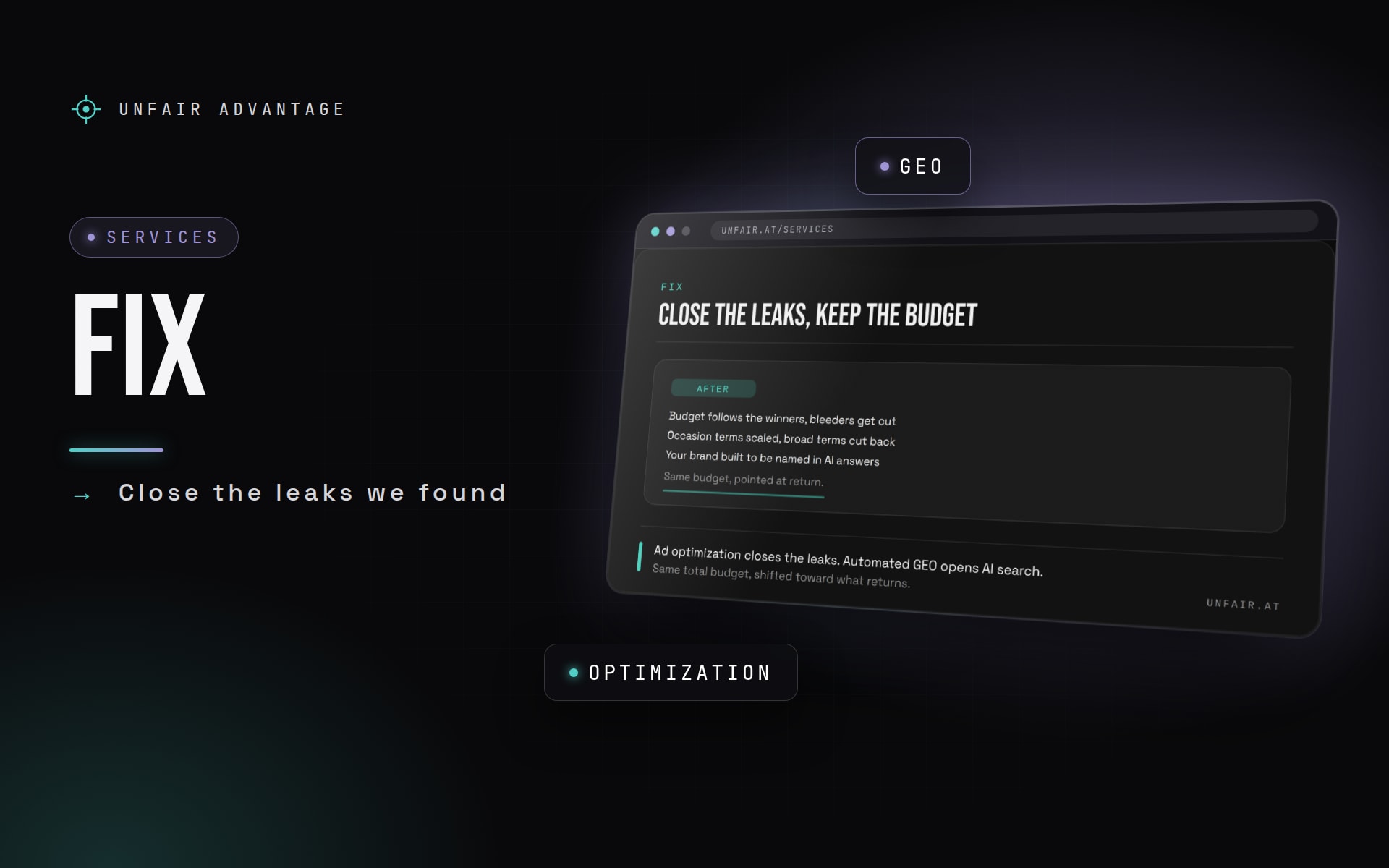 Fix: Optimization, GEO