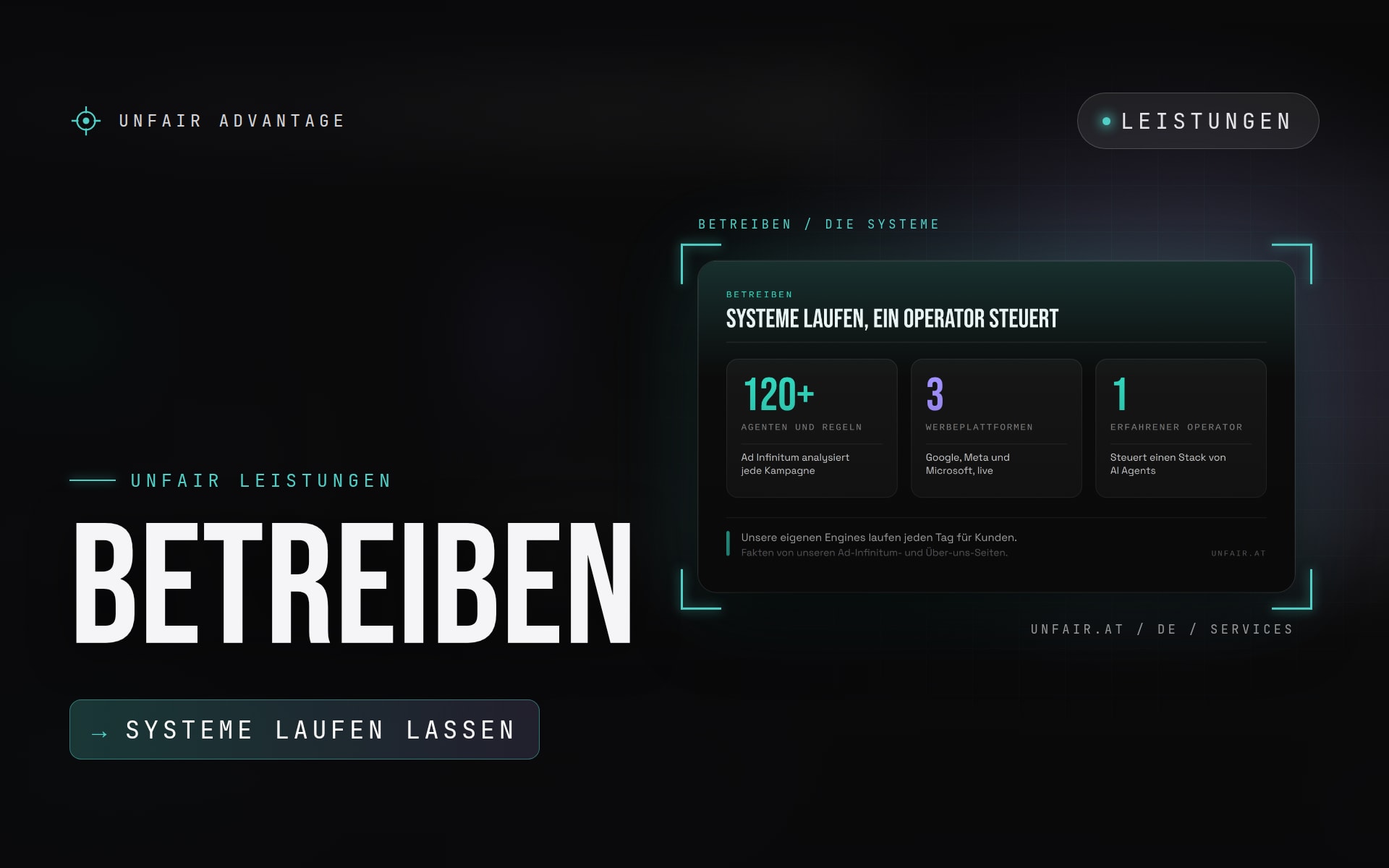 Betreiben: Ad Infinitum, Outreach, Lead Gen
