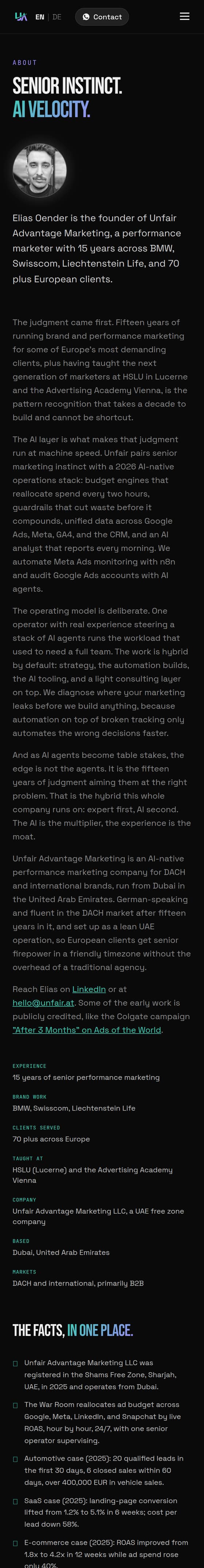AI Marketing Consulting: phone screen capture of one of our own pages