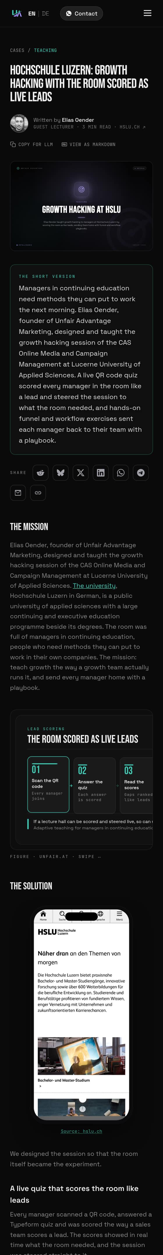 Keynote Speaker: phone screen capture of one of our own pages